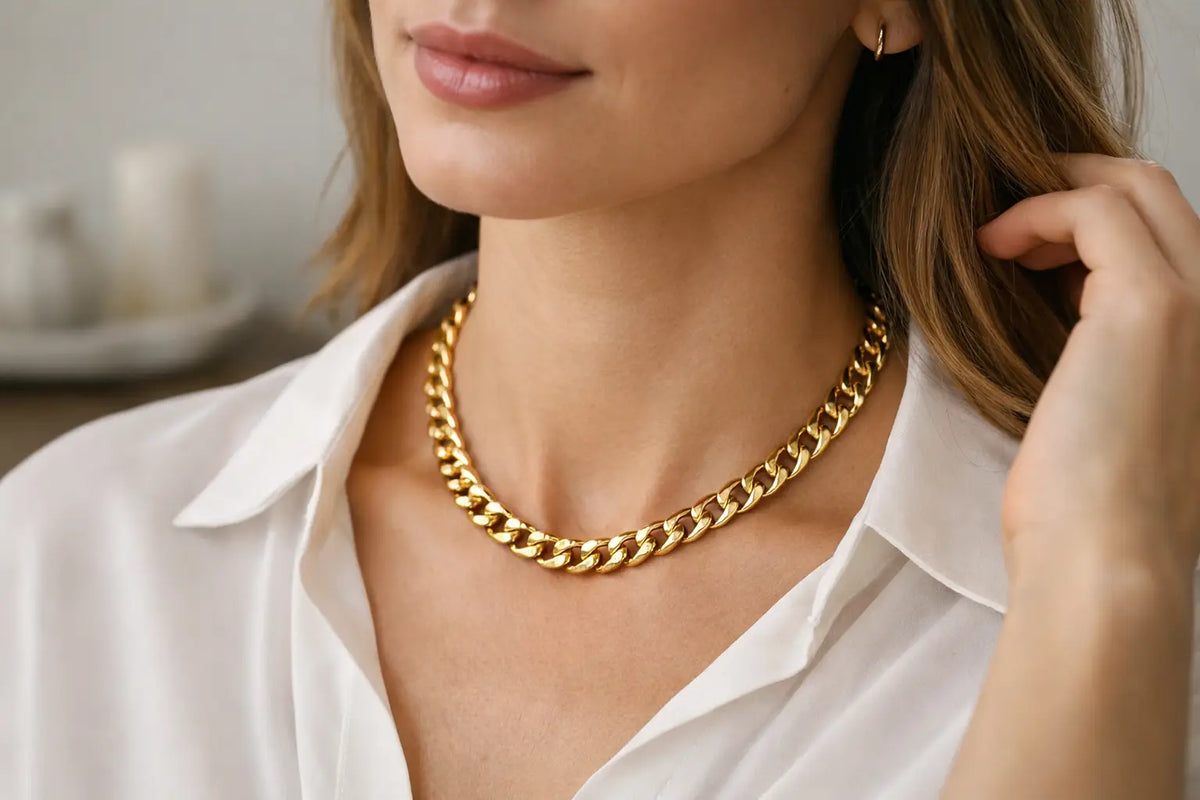 Gold Plated Chain Necklace Women Will Wear