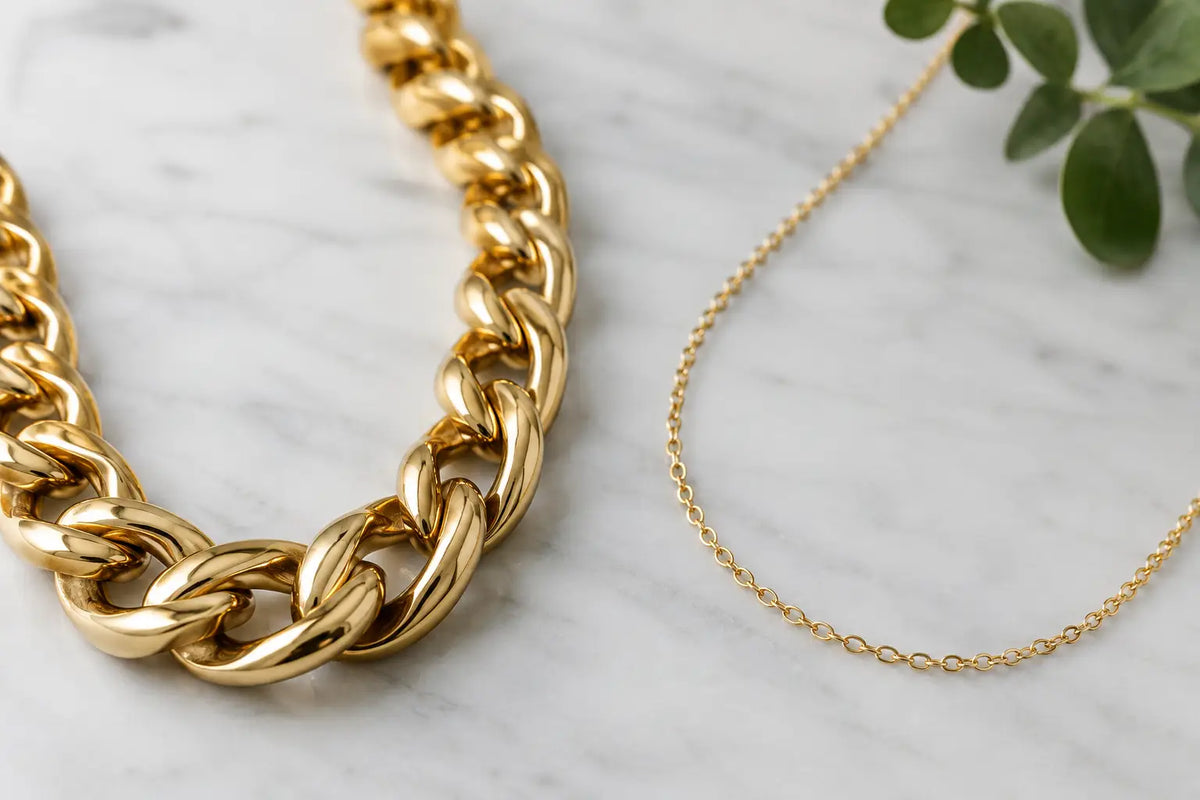 Chunky Chains Versus Fine Chains Compared