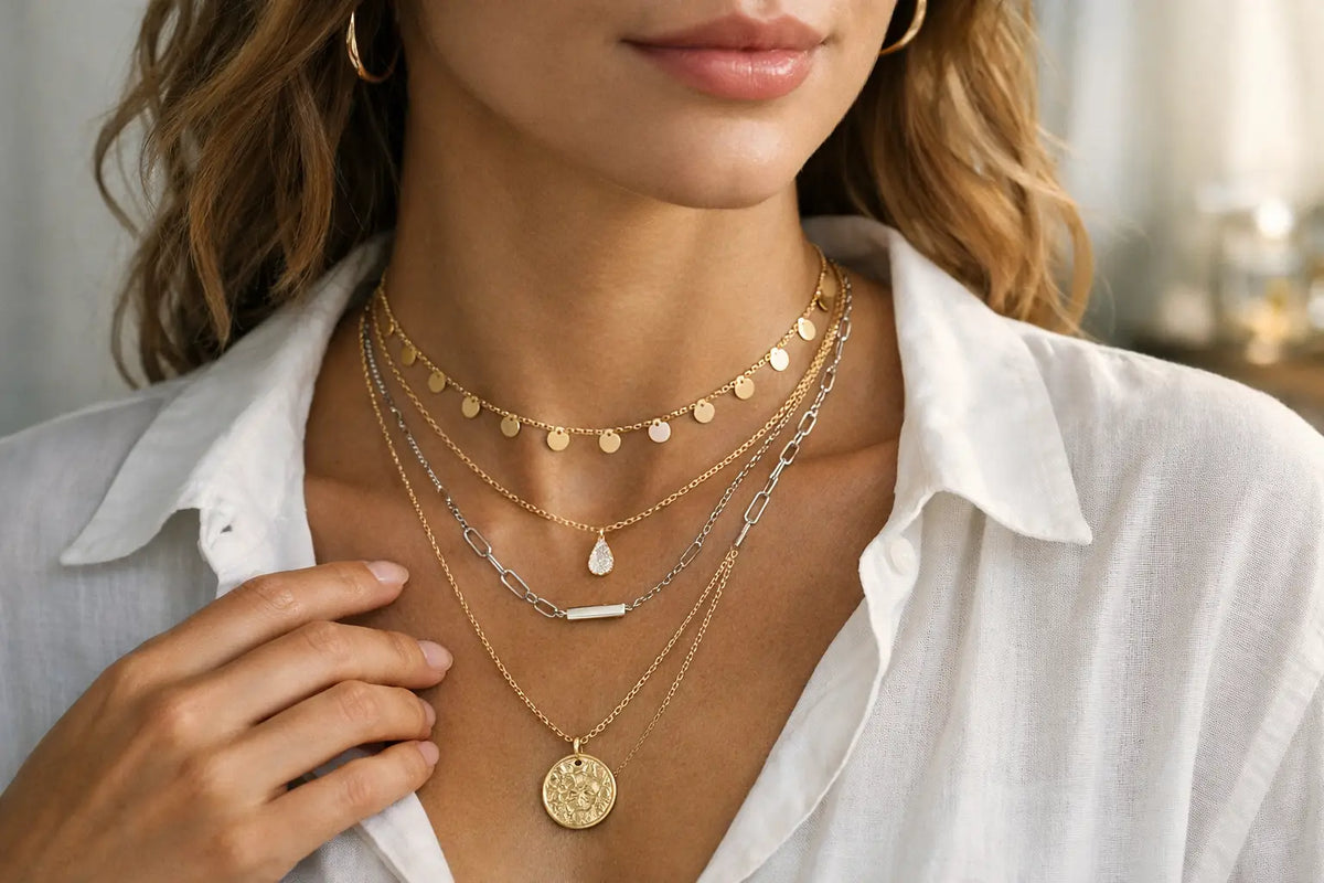 How to Layer Plated Necklaces That Pop