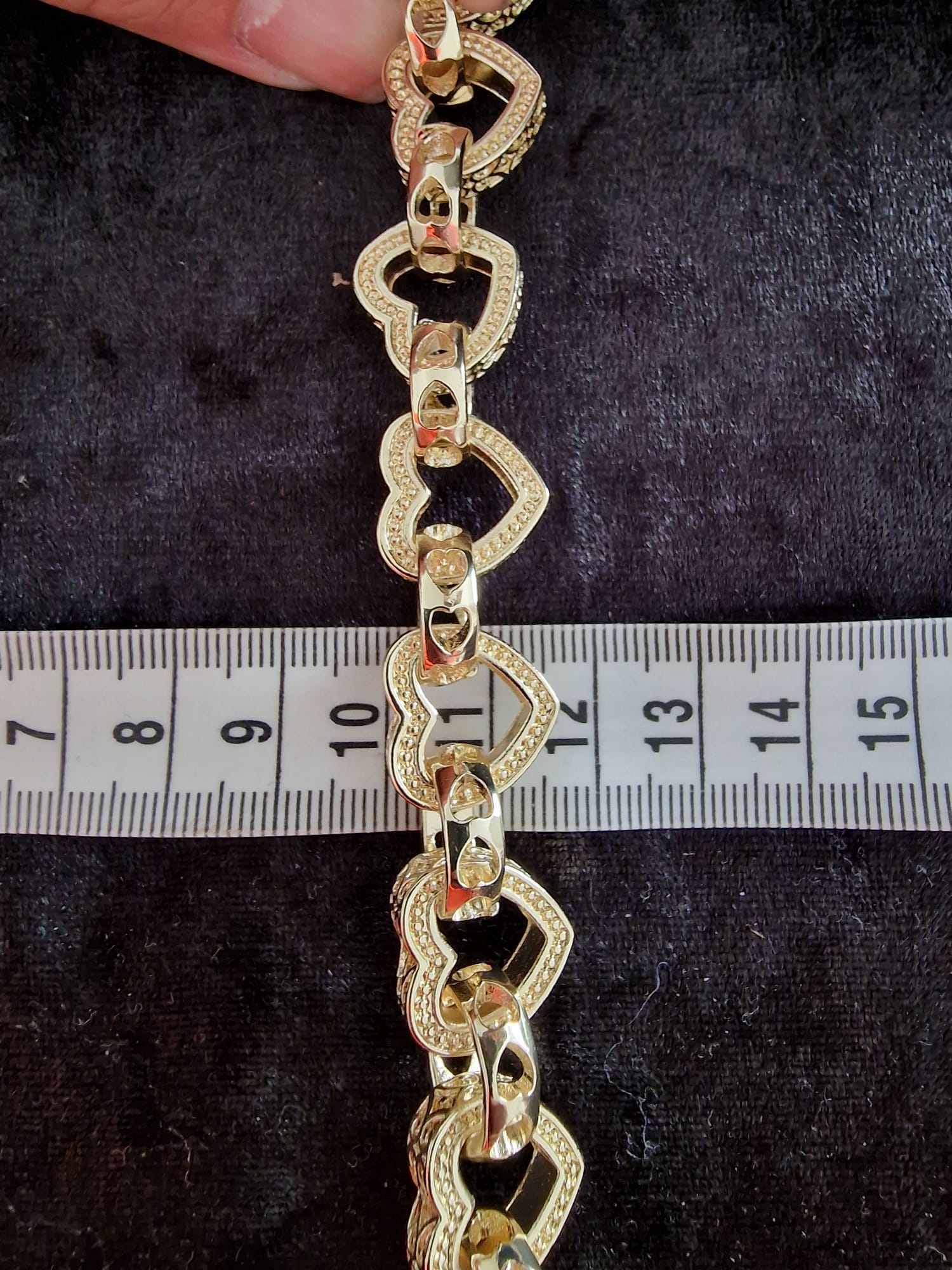XXL Gold Plated 25" Heart Link Belcher Chain & 8" Bracelet Set – 15mm