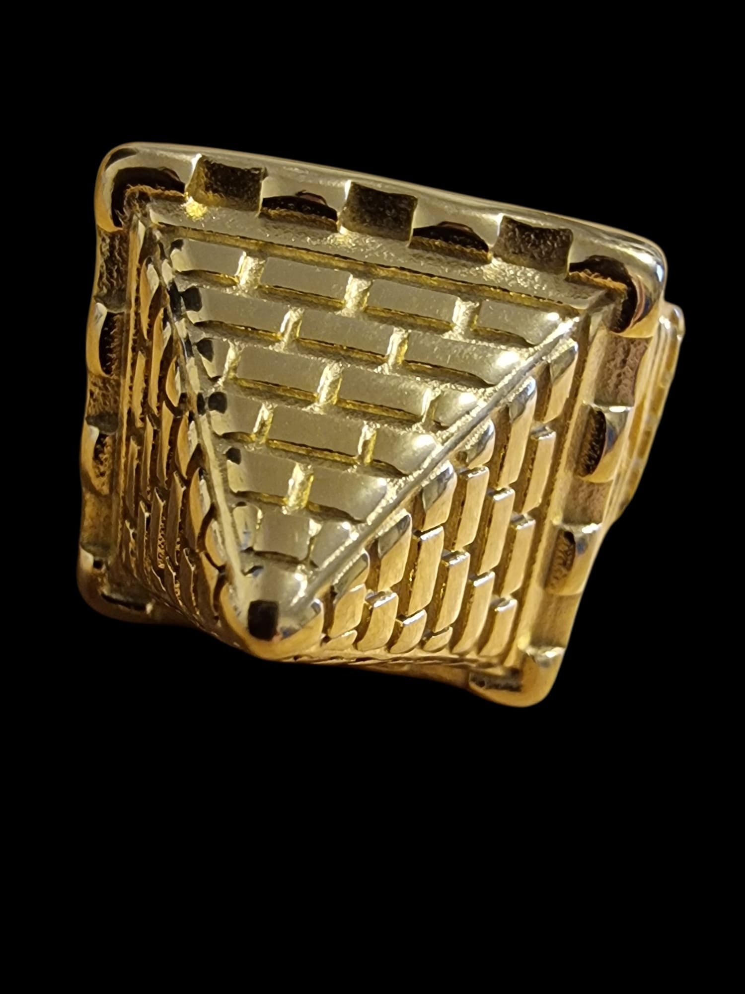 Gold Plated Pyramid Ring