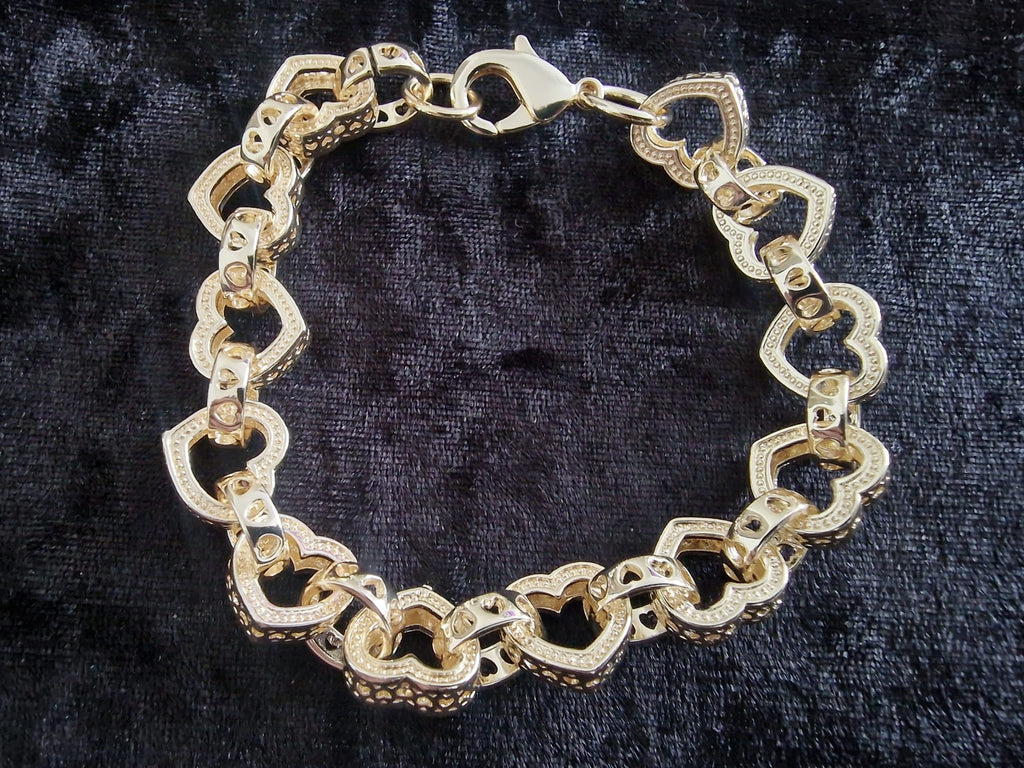 Gold Plated Heart Shape Belcher Bracelet