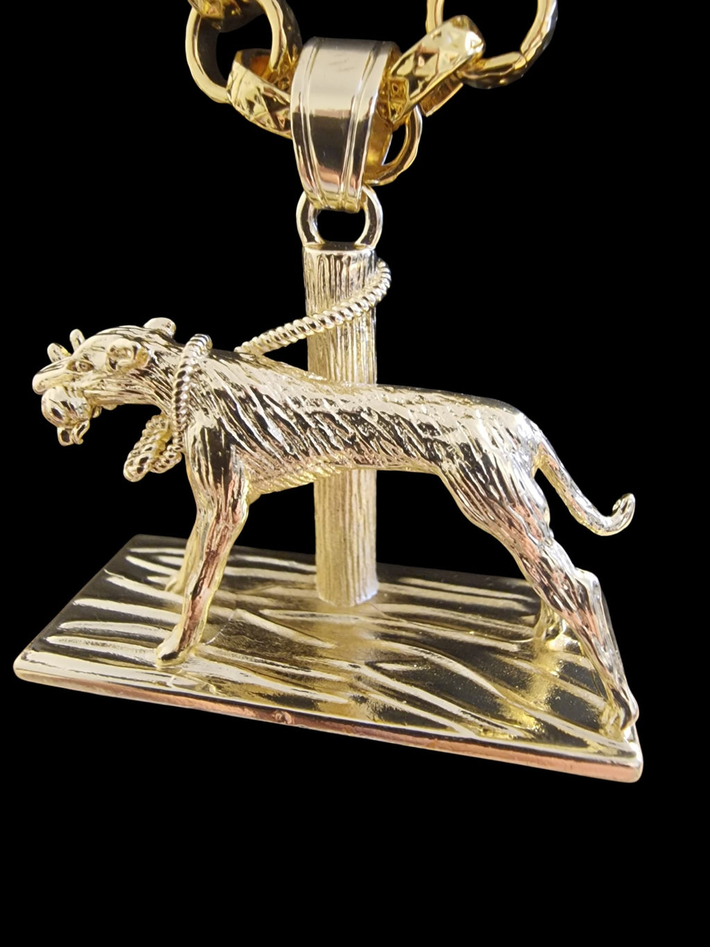 24" Gold Plated Belcher Chain & Lurcher Dog Pendant