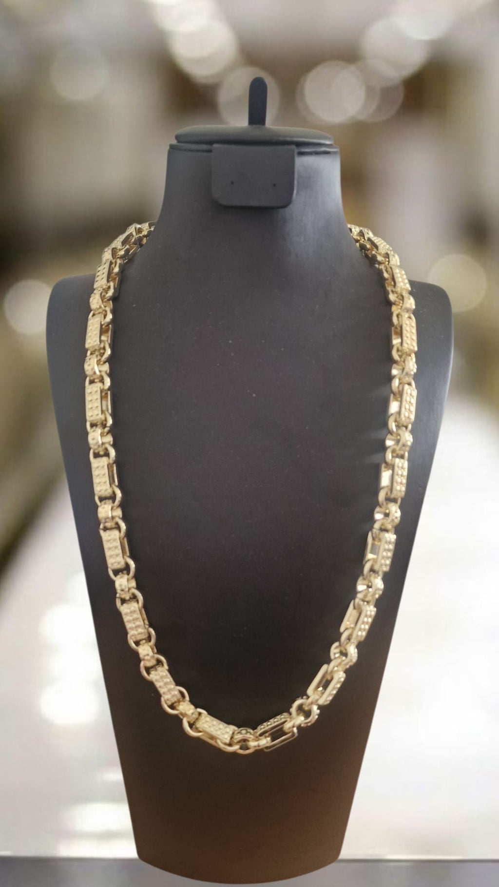 24" (10mm) Gold Plated Gypsy Belcher Chain, matching bracelet available