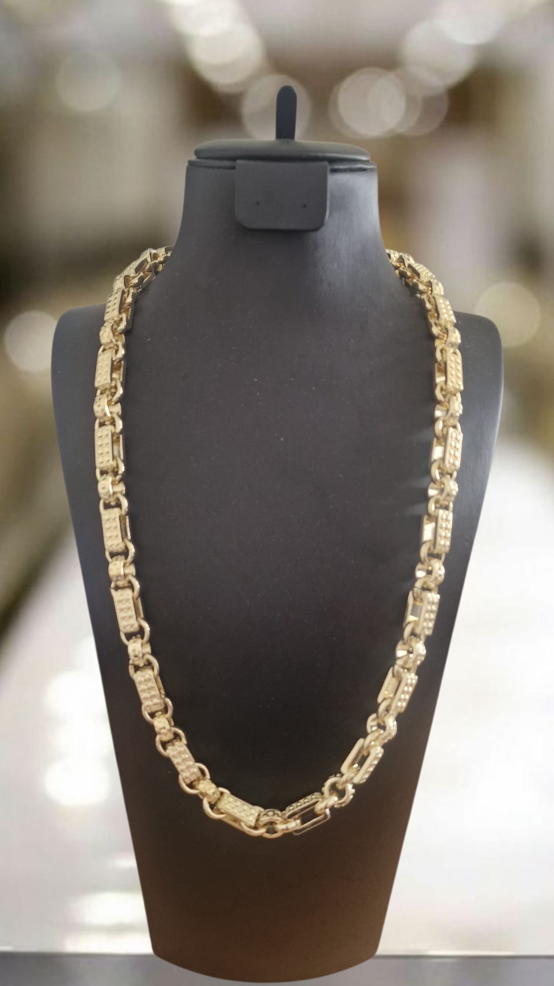 24" (10mm) Gold Plated Gypsy Belcher Chain, matching bracelet available