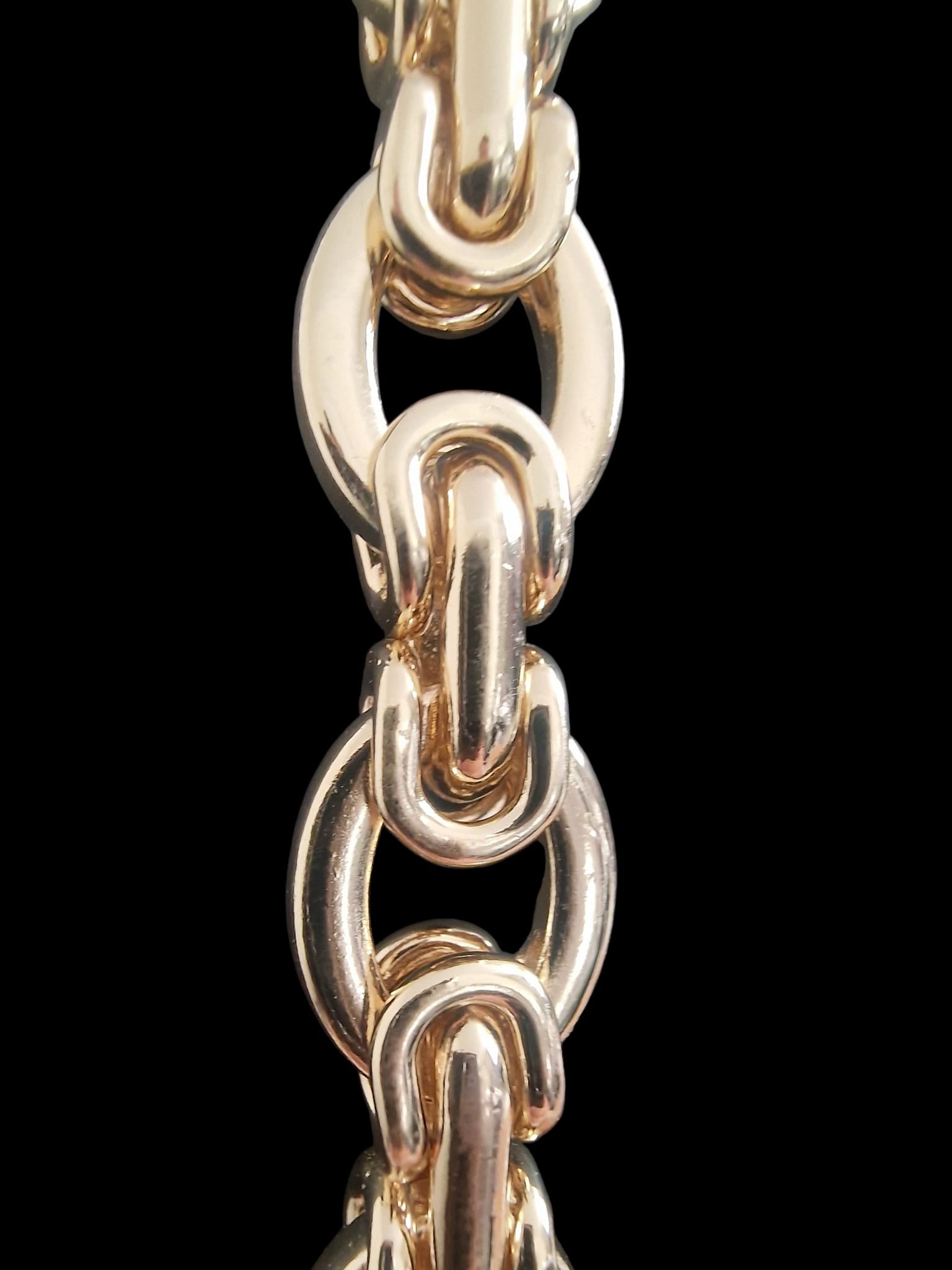 25" (14mm) Gold Plated Chunky Oval Link Byzantine Chain