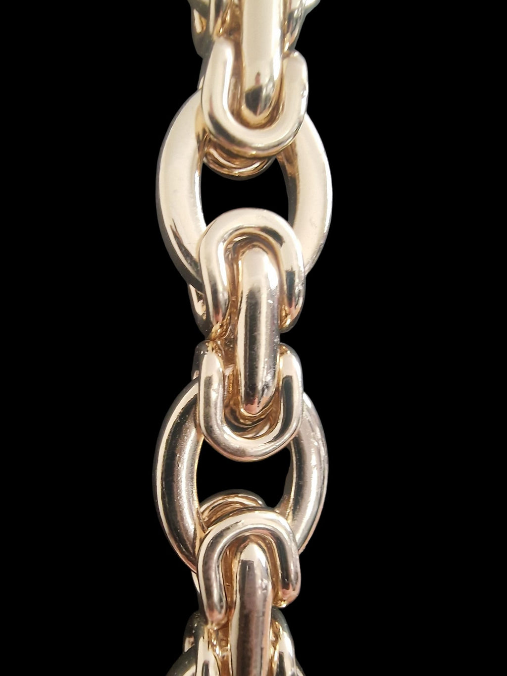 9 3/4" (14mm) Gold Plated Chunky Oval Link Byzantine Bracelet
