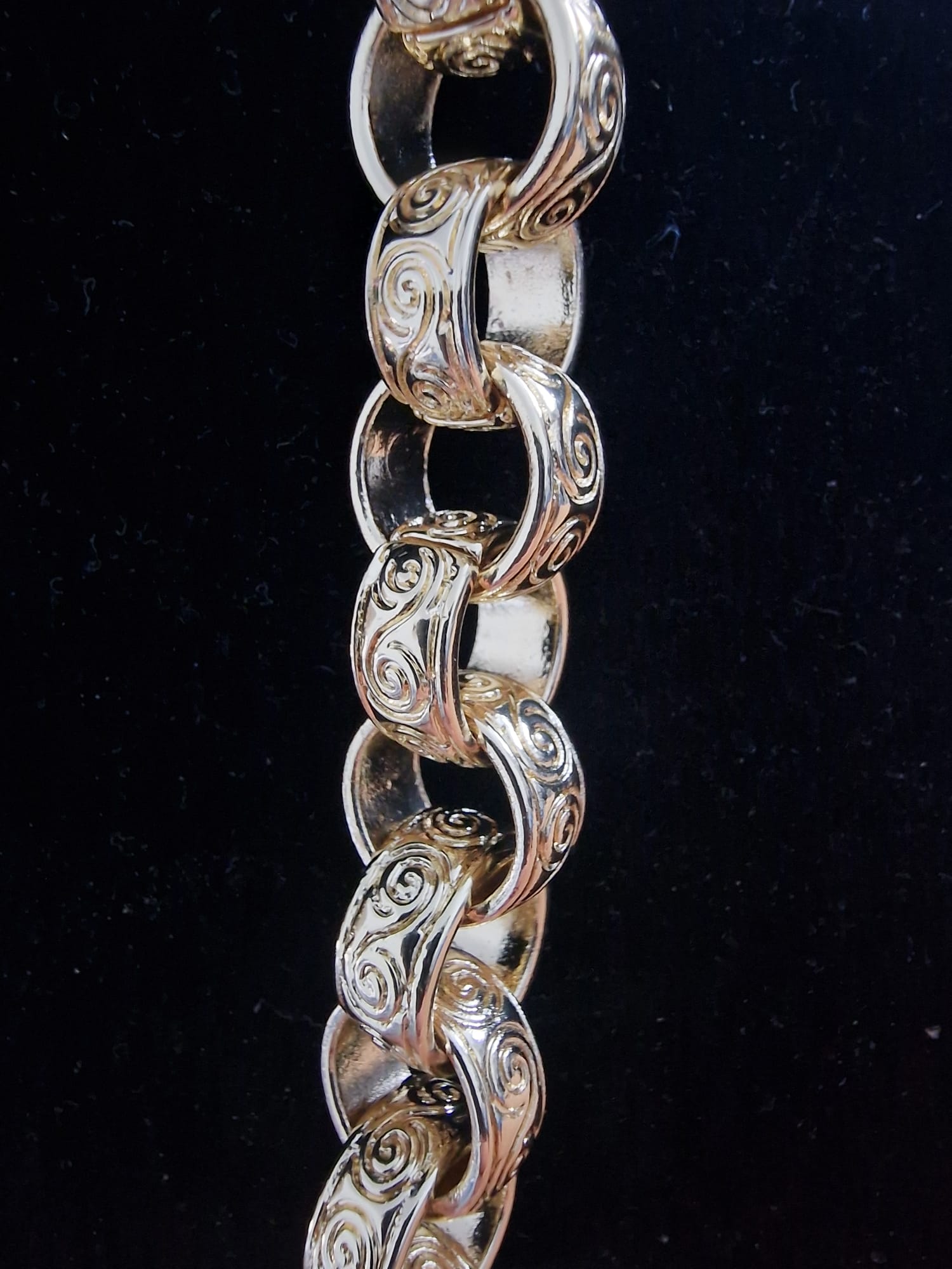 24" (15mm) Xxxl Silver Plated Belcher Chain (Every Link Patterned)