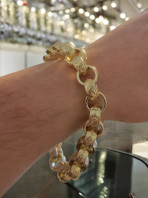 24" (12mm) Gold Plated Belcher Chain & 9" Matching Bracelet