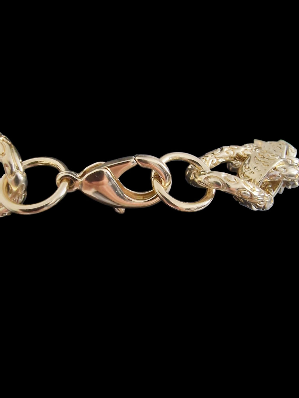 9 1/2" Gold Plated Roller Ball Chain Matching Bracelet