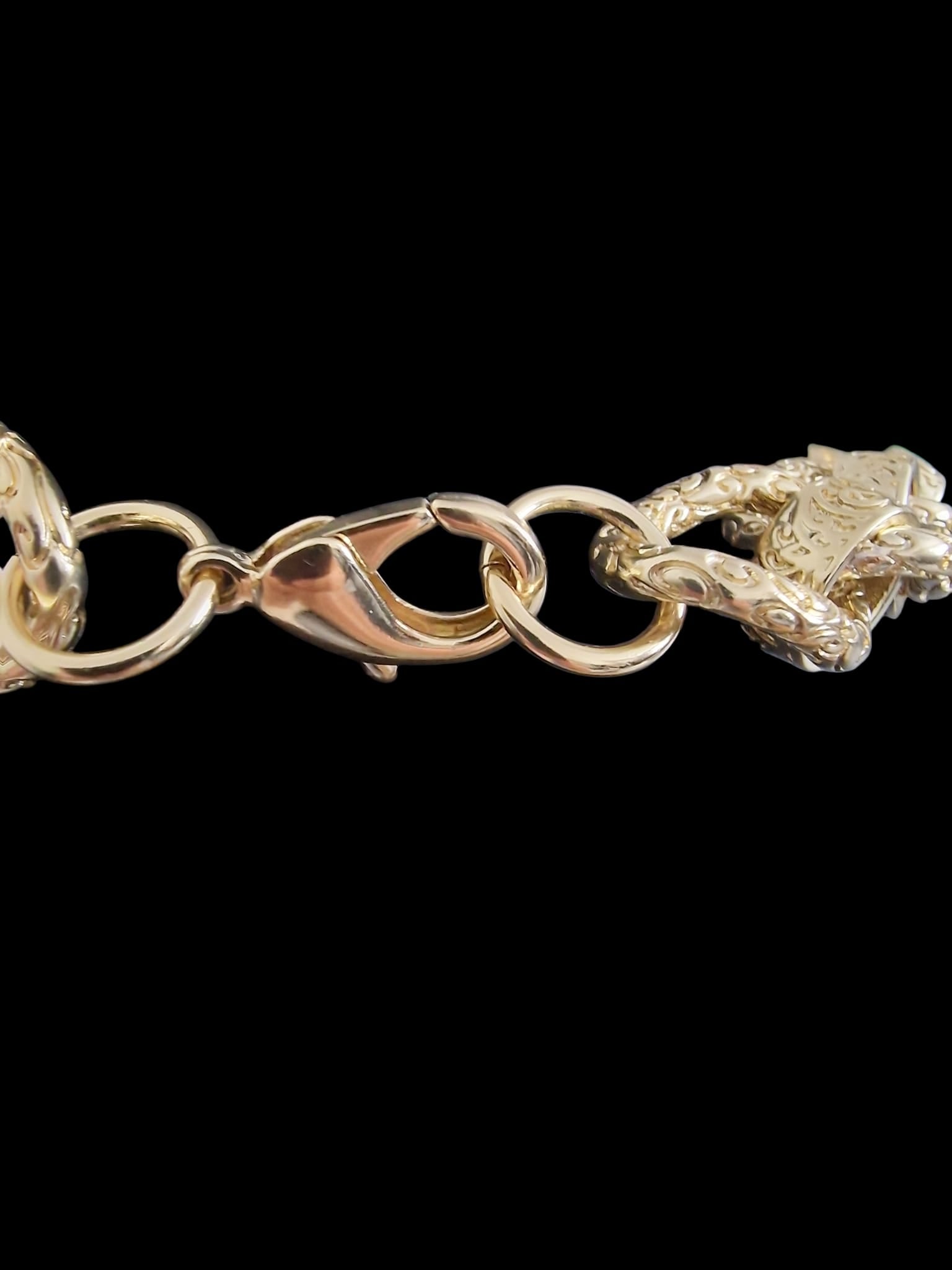9 1/2" Gold Plated Roller Ball Chain Matching Bracelet