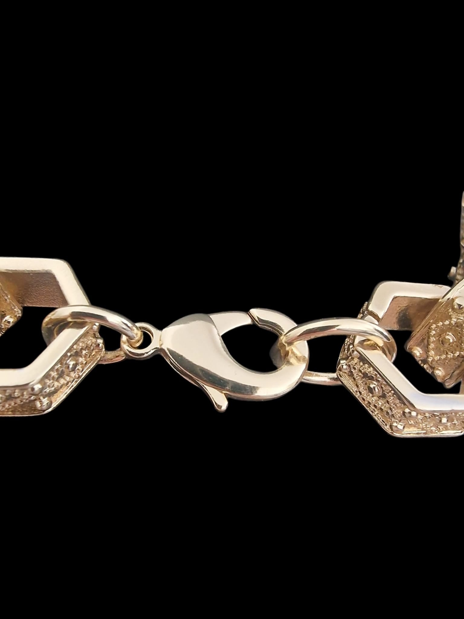 24" 18mm Gold Plated Hexagon Belcher Chain