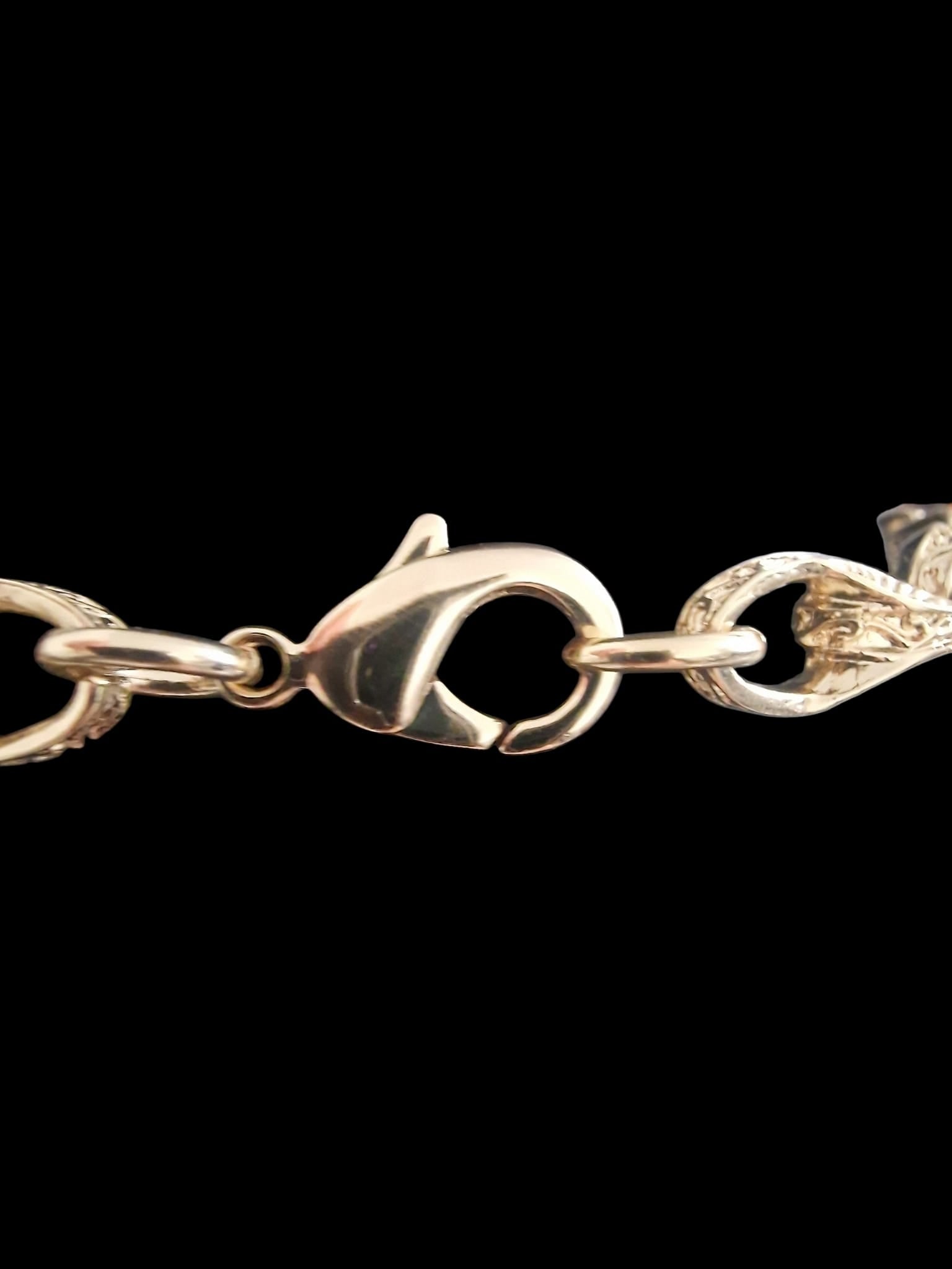 9" (9mm) Gold Plated Tulip Chain Bracelet