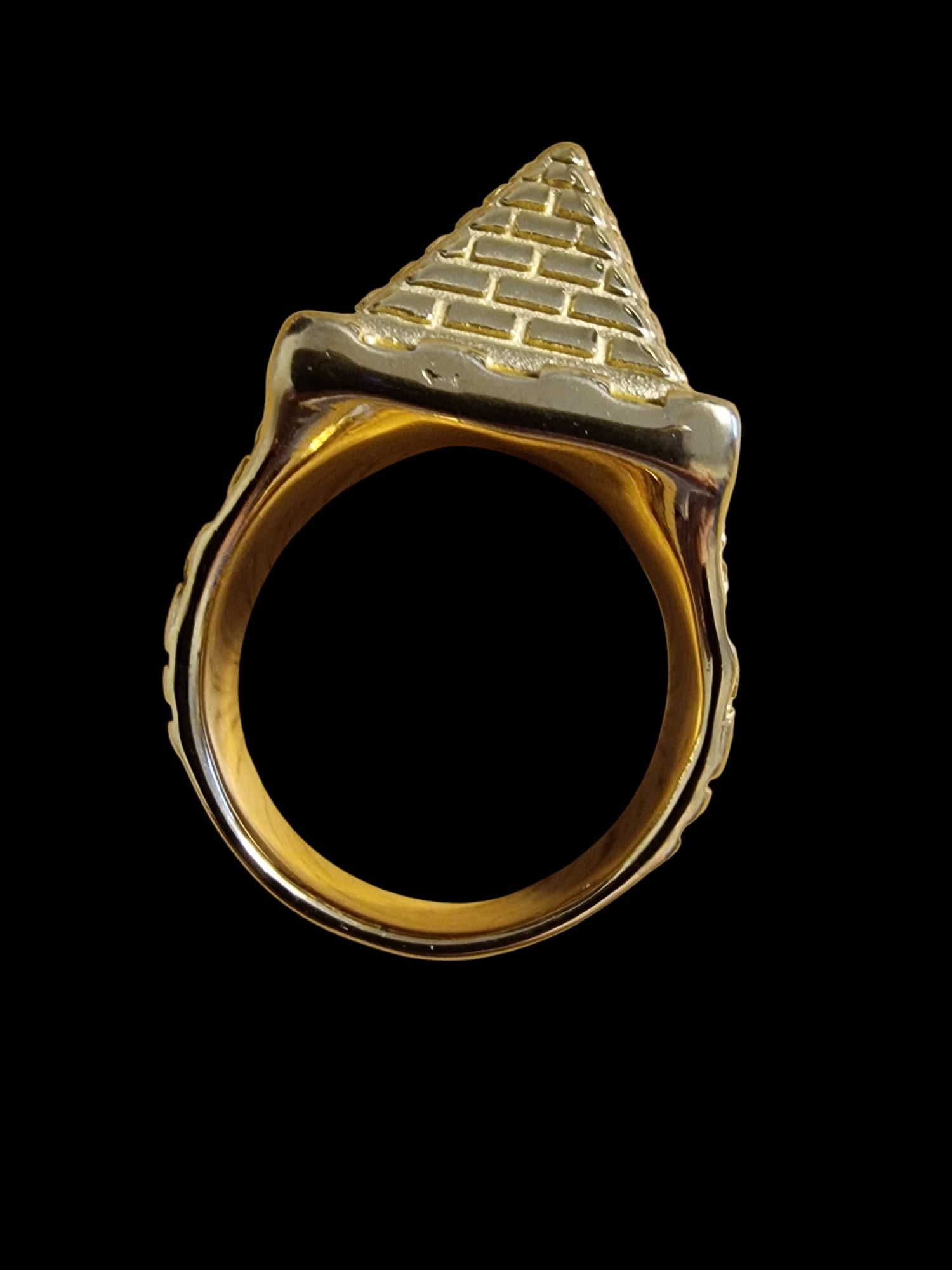 Gold Plated Pyramid Ring