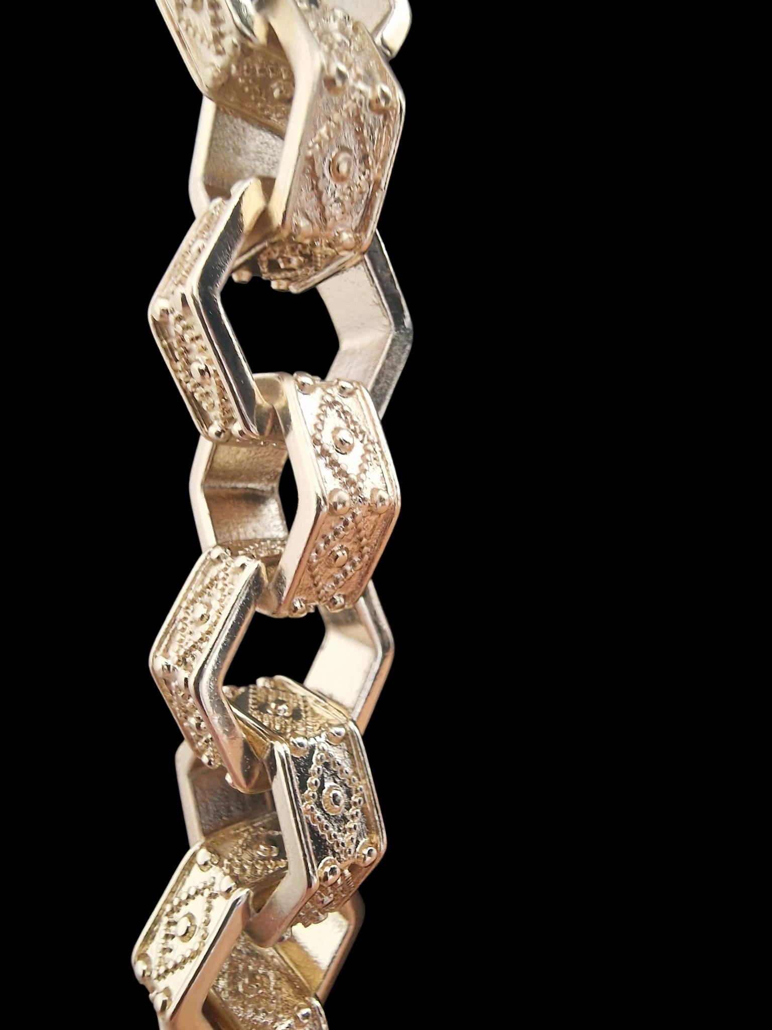 24" 18mm Gold Plated Hexagon Belcher Chain