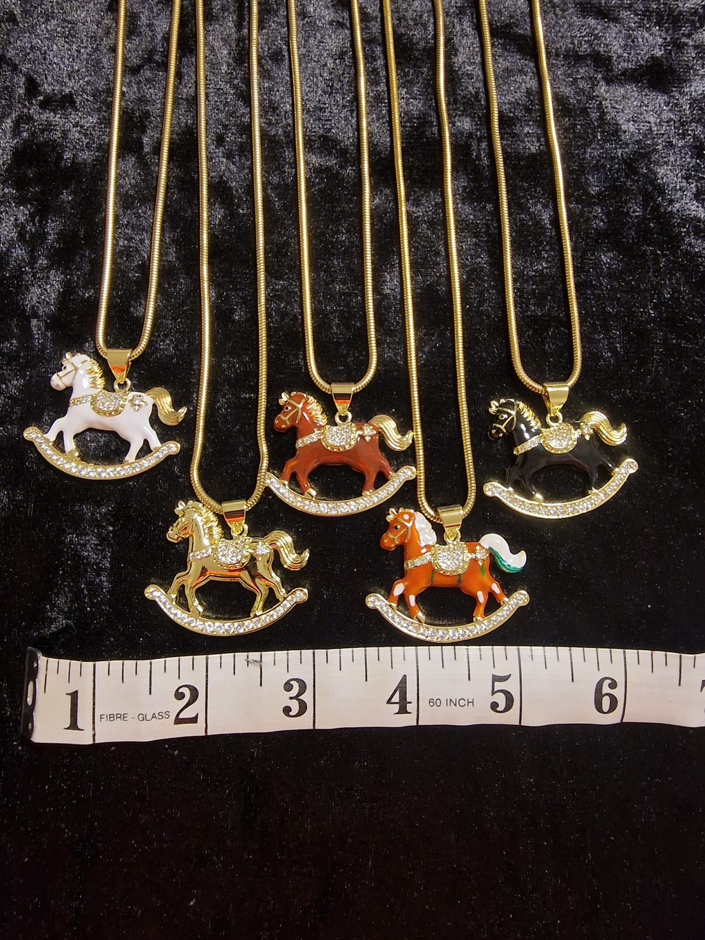 Gold Plated Rocking Horse Pendant Necklace
