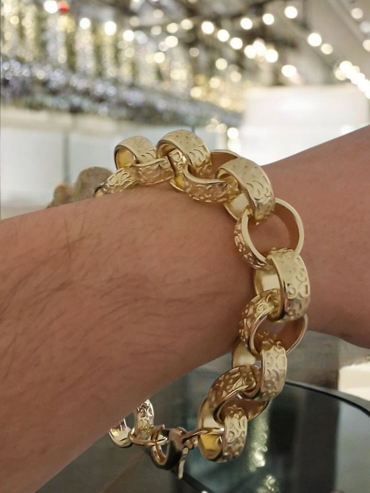 24" (15mm) Gold Plated Belcher Chain & 9 1/2" Matching Bracelet