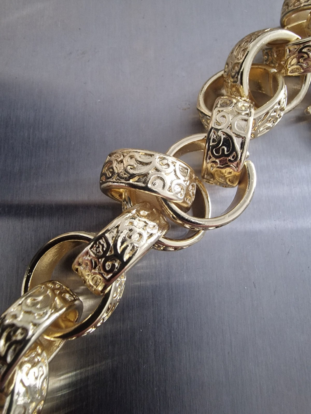 24" (15mm) Gold Plated Belcher Chain & 9 1/2" Matching Bracelet