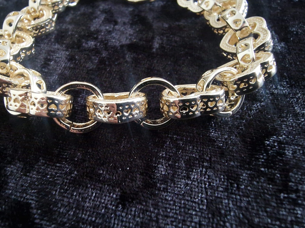 Gold Plated Heart Shape Belcher Bracelet