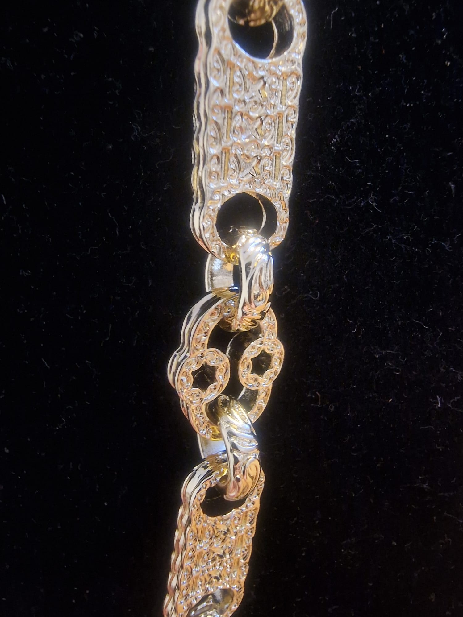 24" (10mm) Gold Plated stars and bars gold chain (Matching Bracelet Available)