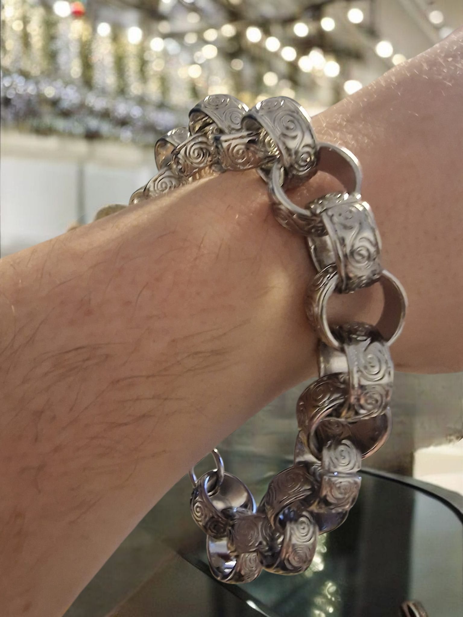 9 1/2 (15mm) Silver Plated Belcher Bracelet