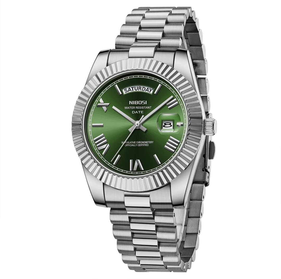 Nibosi 40mm Day Date Watch – Quartz