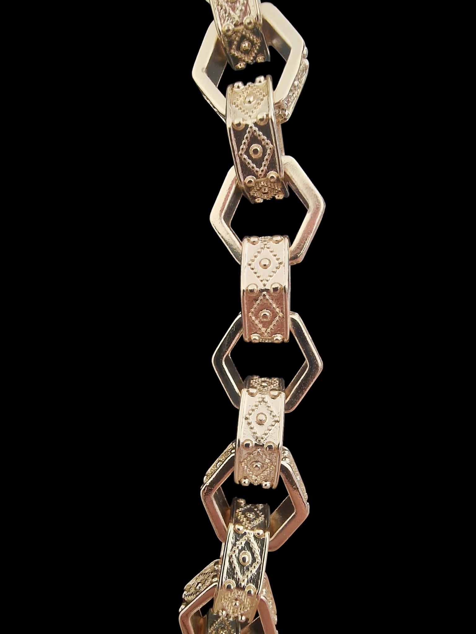 24" 18mm Gold Plated Hexagon Belcher Chain