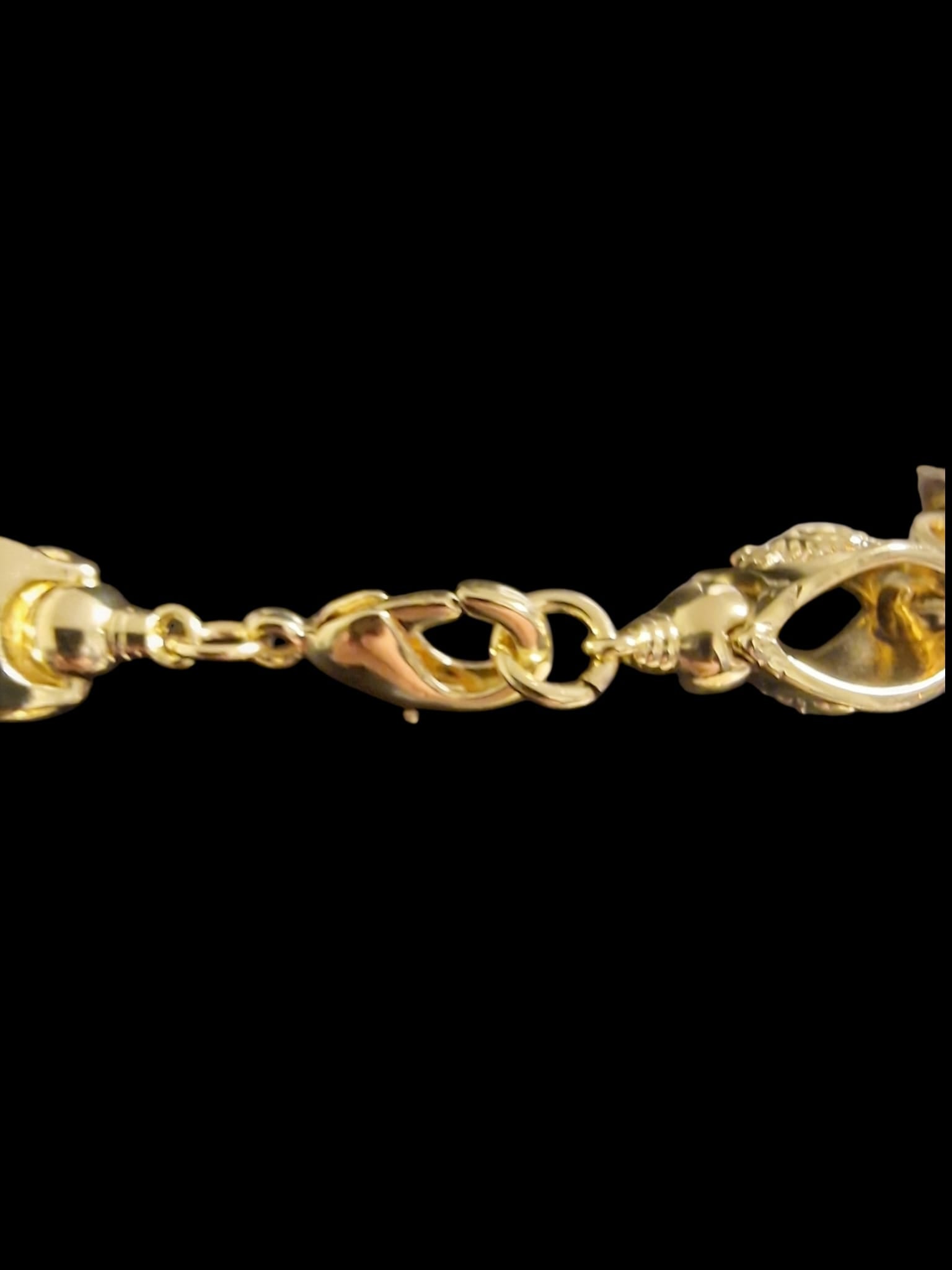 24" Gold Plated Medallion Medusa Link Chain & 8 3/4" Matching Bracelet