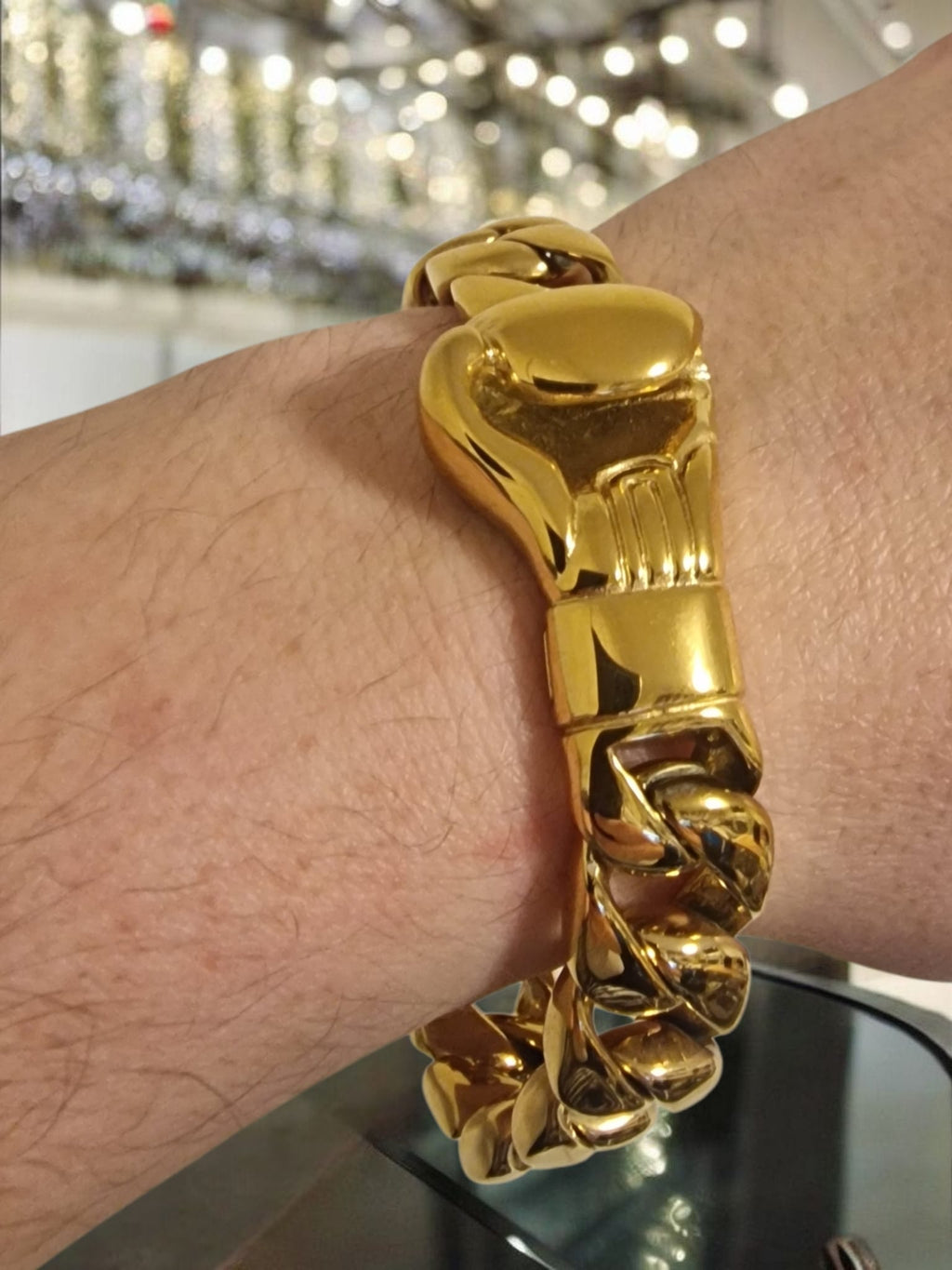 Gold or silver Plated Boxing Glove Cuban Bracelet Tarnish Proof Romany Boxer Bling