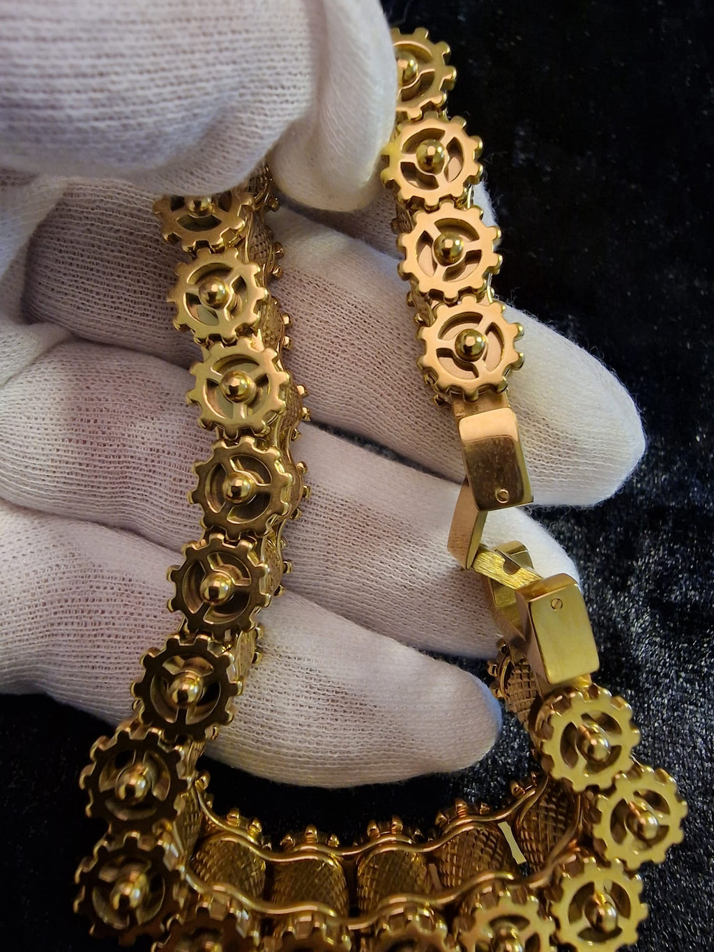 Gold Plated Bike/motorbike Chain Style Bracelet Tarnish resistant Bling