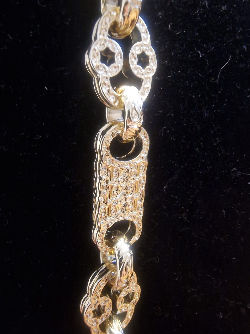 9" (10MM) Gold Plated Stars & Bars Bracelet