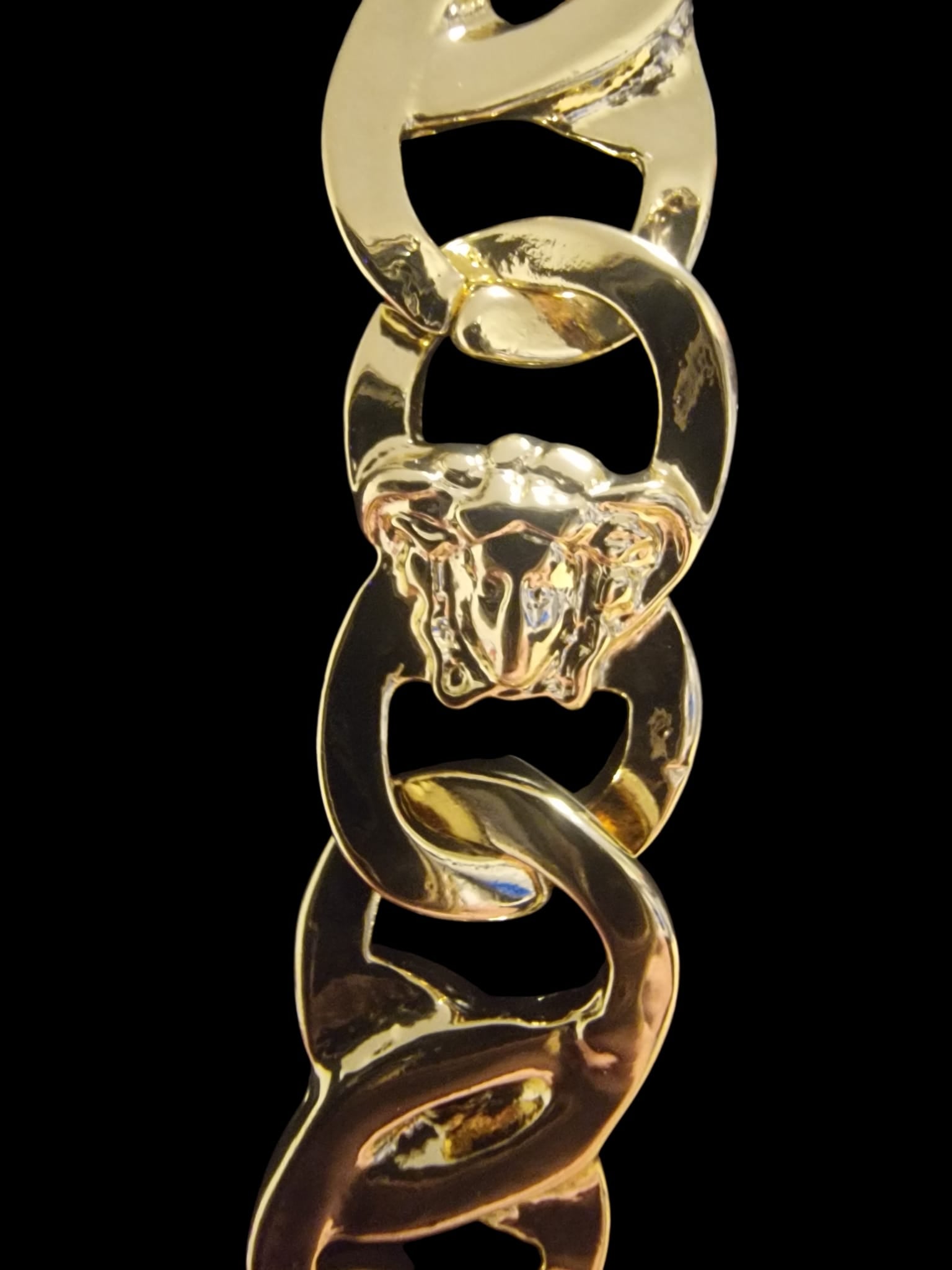 24" Gold Plated Anchor Link Chain & 8 1/2 Matching Bracelet,  Medusa, Romany