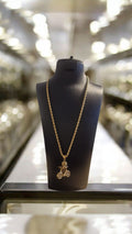 Gold Plated Rope Chain & Skeleton Motorbike Pendant