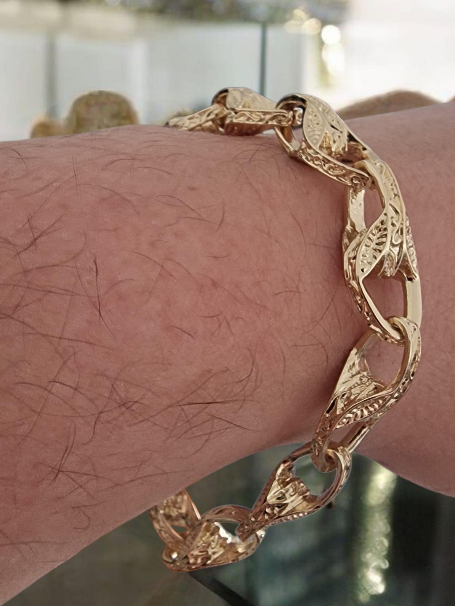 9" (9mm) Gold Plated Tulip Chain Bracelet