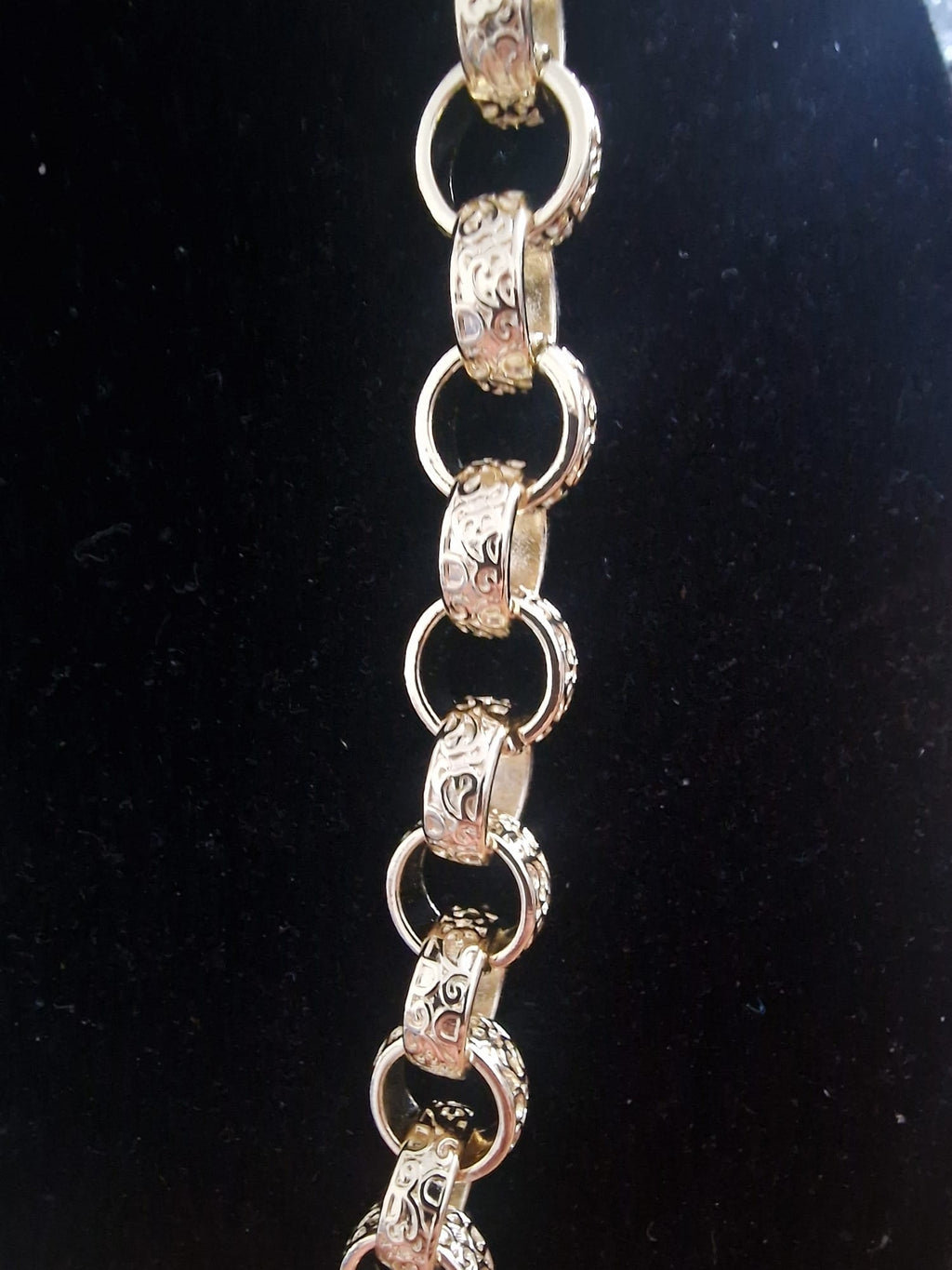 Xxxl 24" (15mm) Gold Plated Belcher Chain (Every Link Patterned)