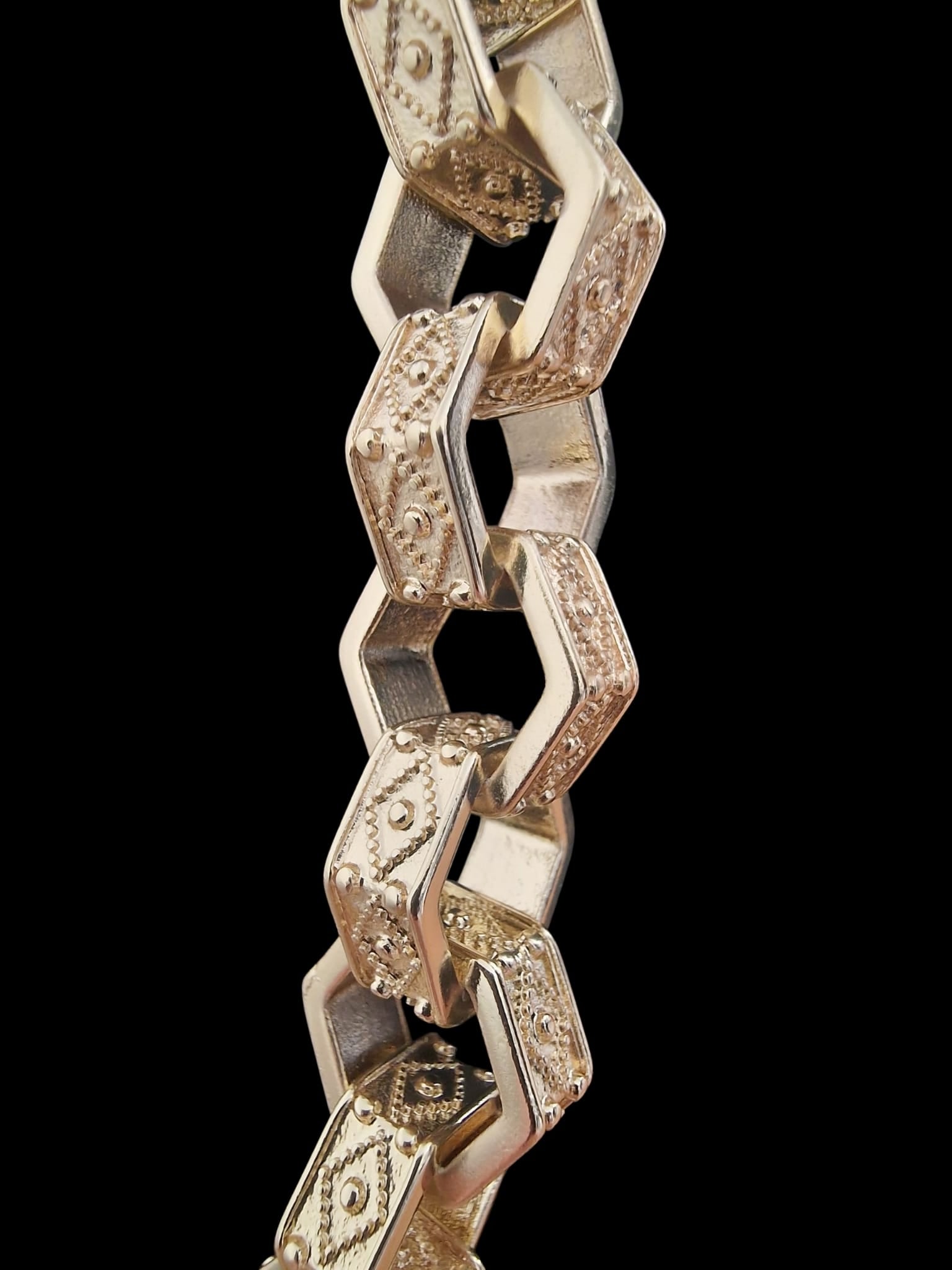24" 18mm Gold Plated Hexagon Belcher Chain