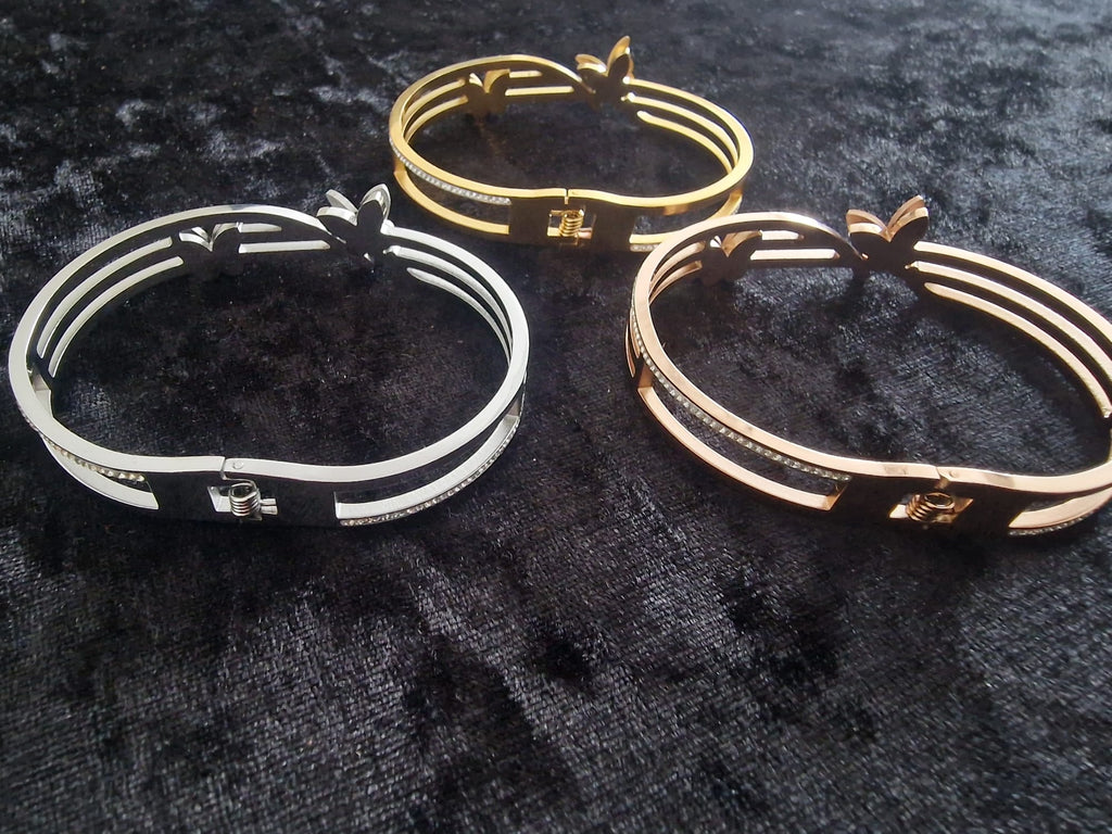 Encrusted Butterfly Bangle