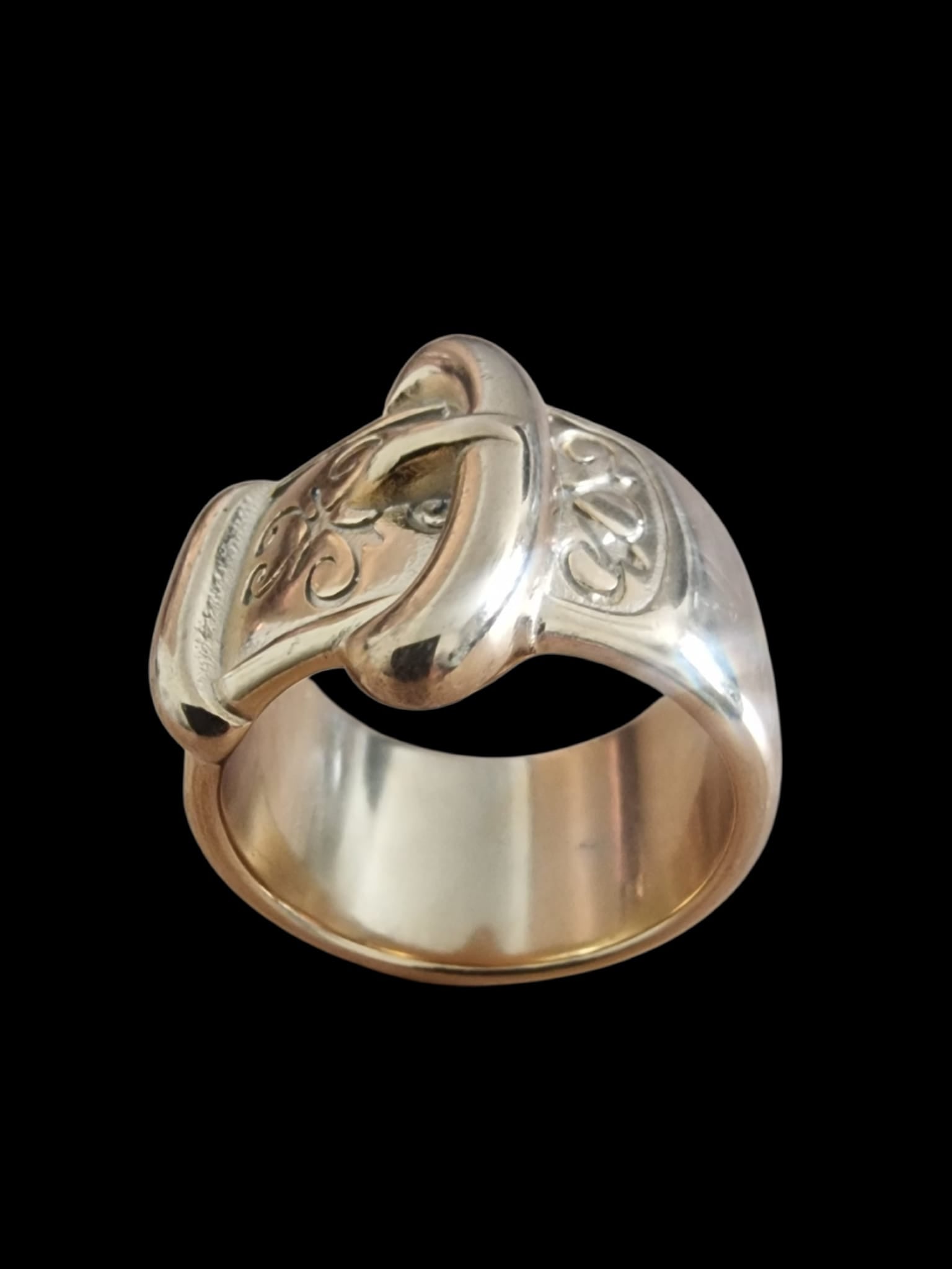 Men's Gold Plated Buckle Ring