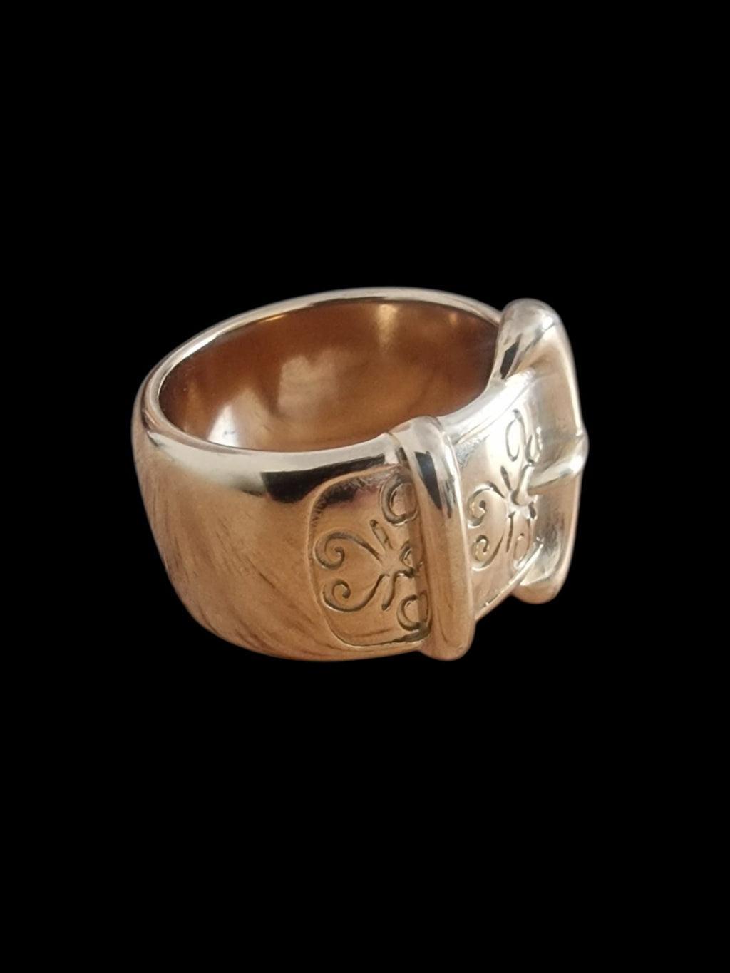 Men's Gold Plated Buckle Ring