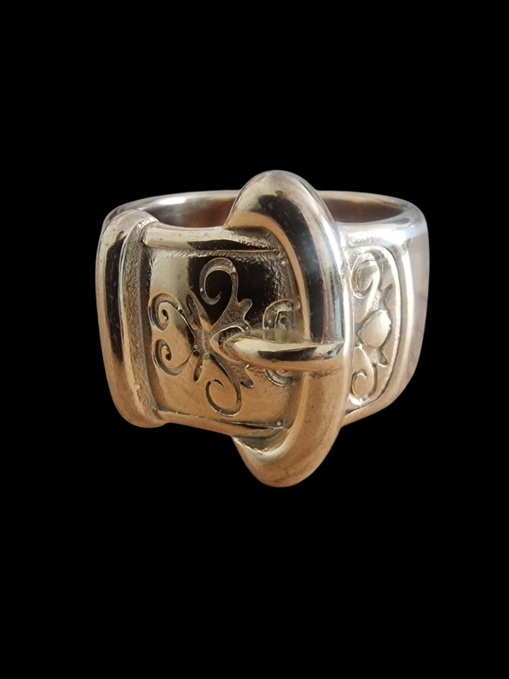 Men's Gold Plated Buckle Ring