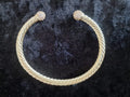 Gold Plated Crystal Torque Bangle, light weight version, clear, light pink or purple