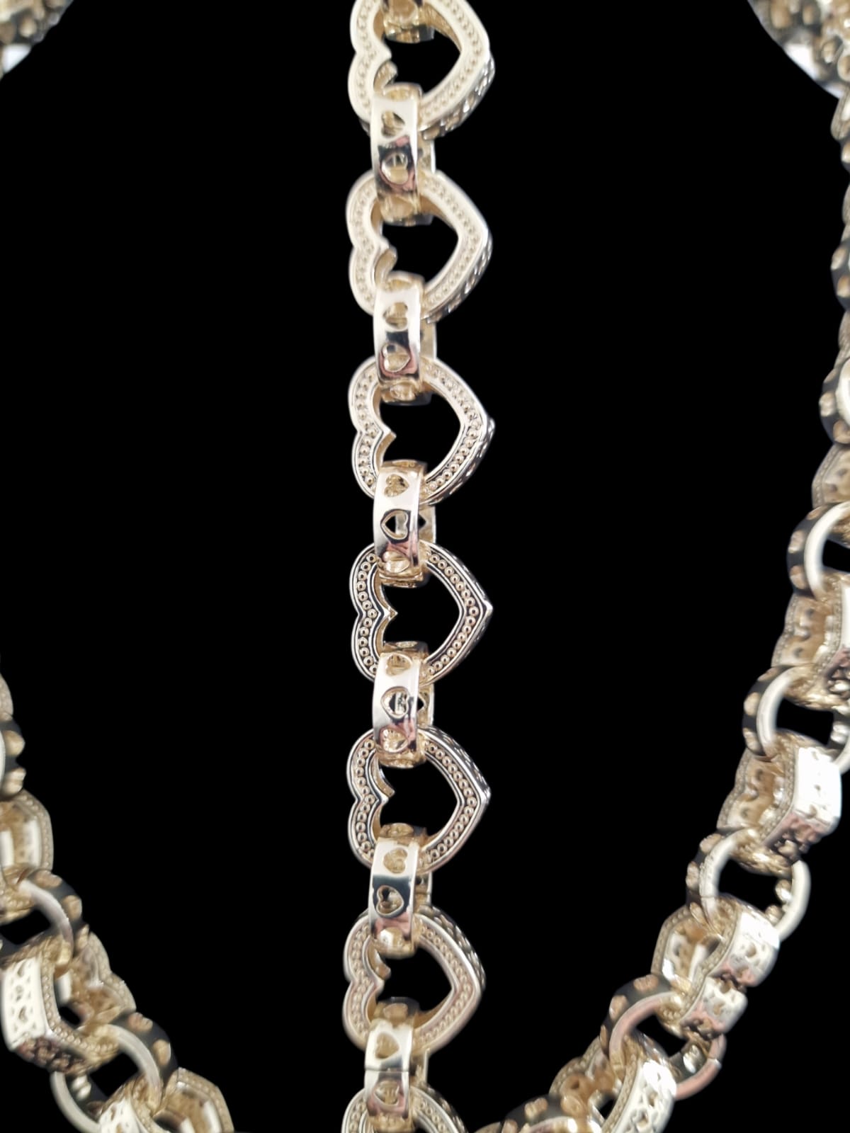 Gold Plated Heart Belcher Chain & Bracelet Set | 13mm Albert Clasp