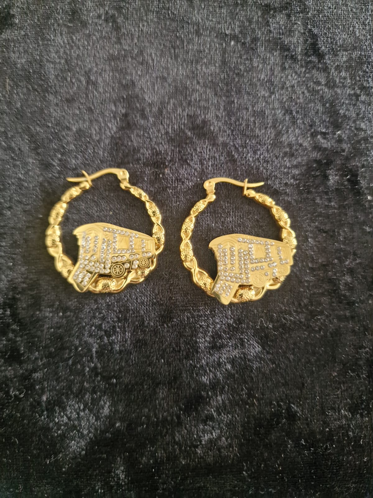 18k Gold Plated 30mm Hoop Earrings – Vardo Gypsy Wagon