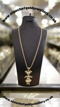 Gold Plated Curb Chain & Angelica Pendant – 5mm / 8mm