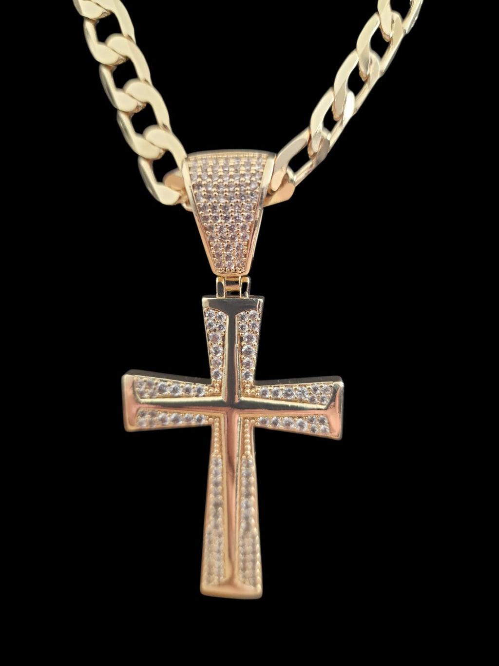 Gold Plated Curb Chain & Victoria Cross Pendant – 5mm / 8mm