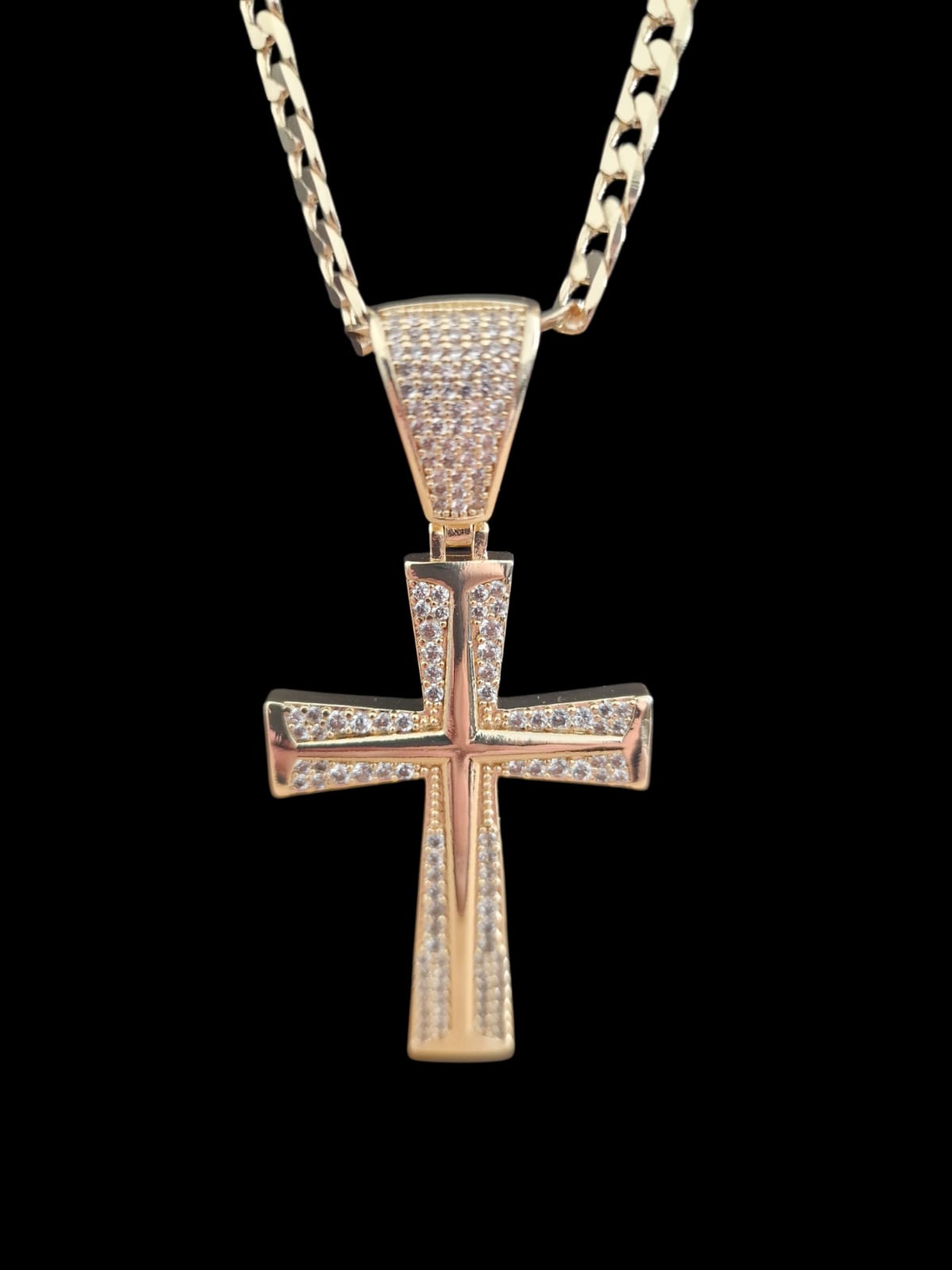Gold Plated Curb Chain & Victoria Cross Pendant – 5mm / 8mm