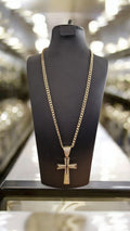 Gold Plated Curb Chain & Victoria Cross Pendant – 5mm / 8mm