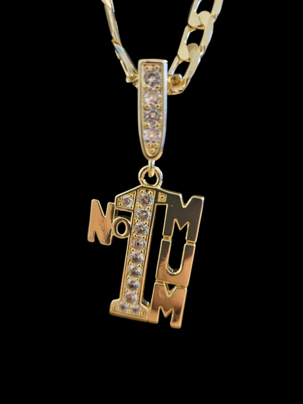 Gold Plated Curb Chain & Number 1 Mum Pendant – 5mm / 8mm