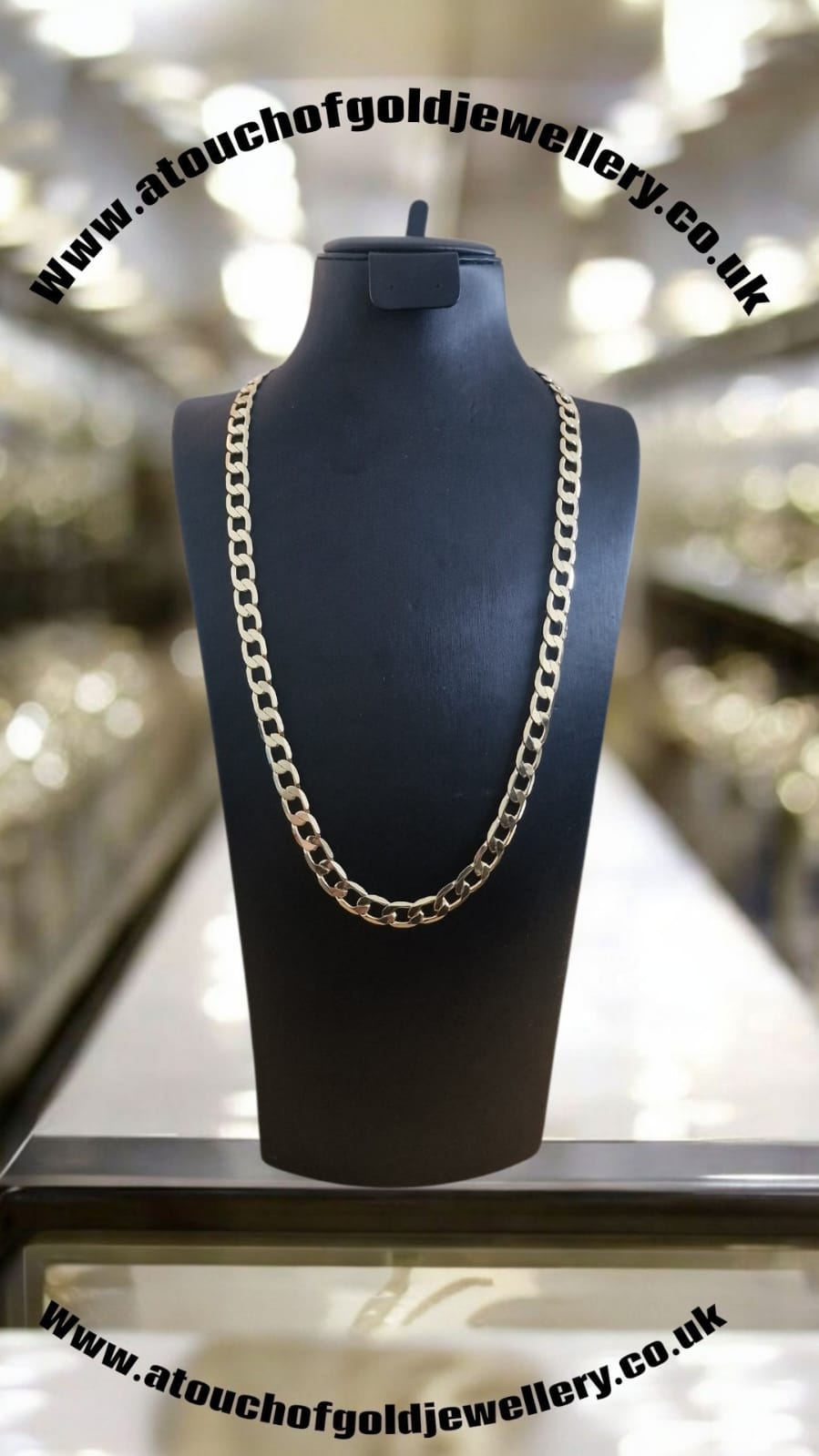 24" Gold Plated Curb Chain Necklace – 8mm