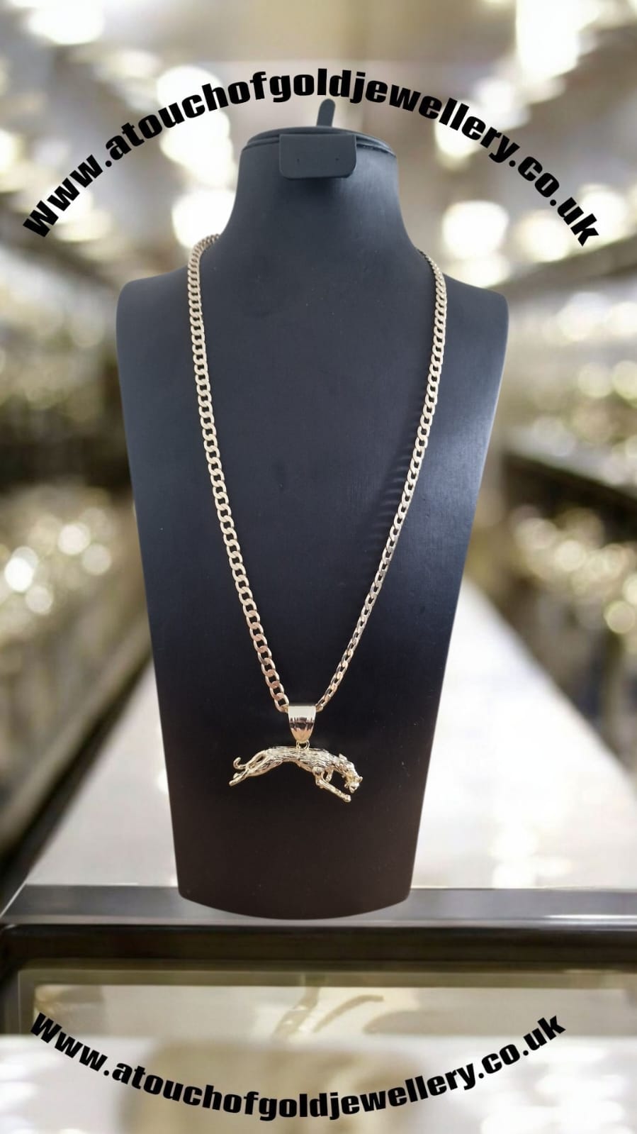 Gold Plated Lurcher Pendant & 24" Curb Chain Set